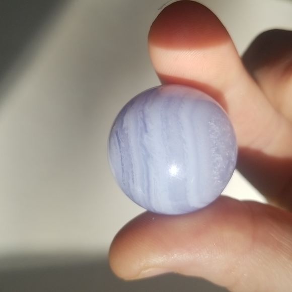 Blue Lage Agate Sphere - Picture 6 of 8